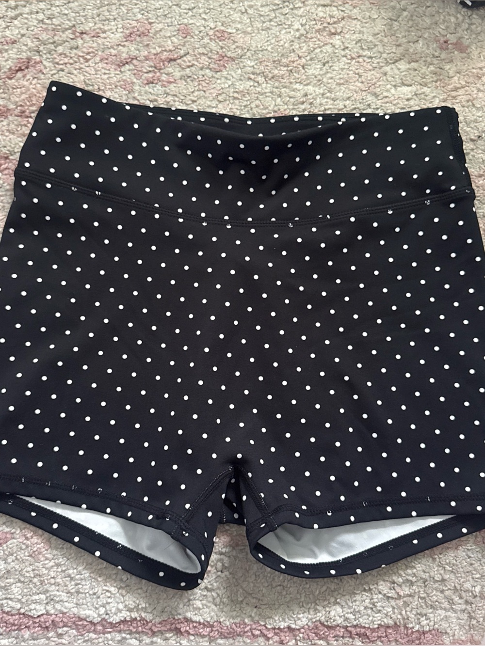 Black Polka Dot Women's Athletic Shorts